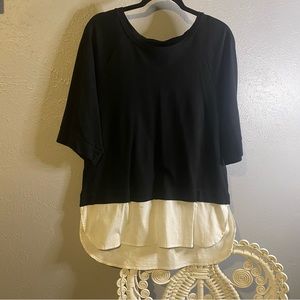 Bobeau black and white tee.